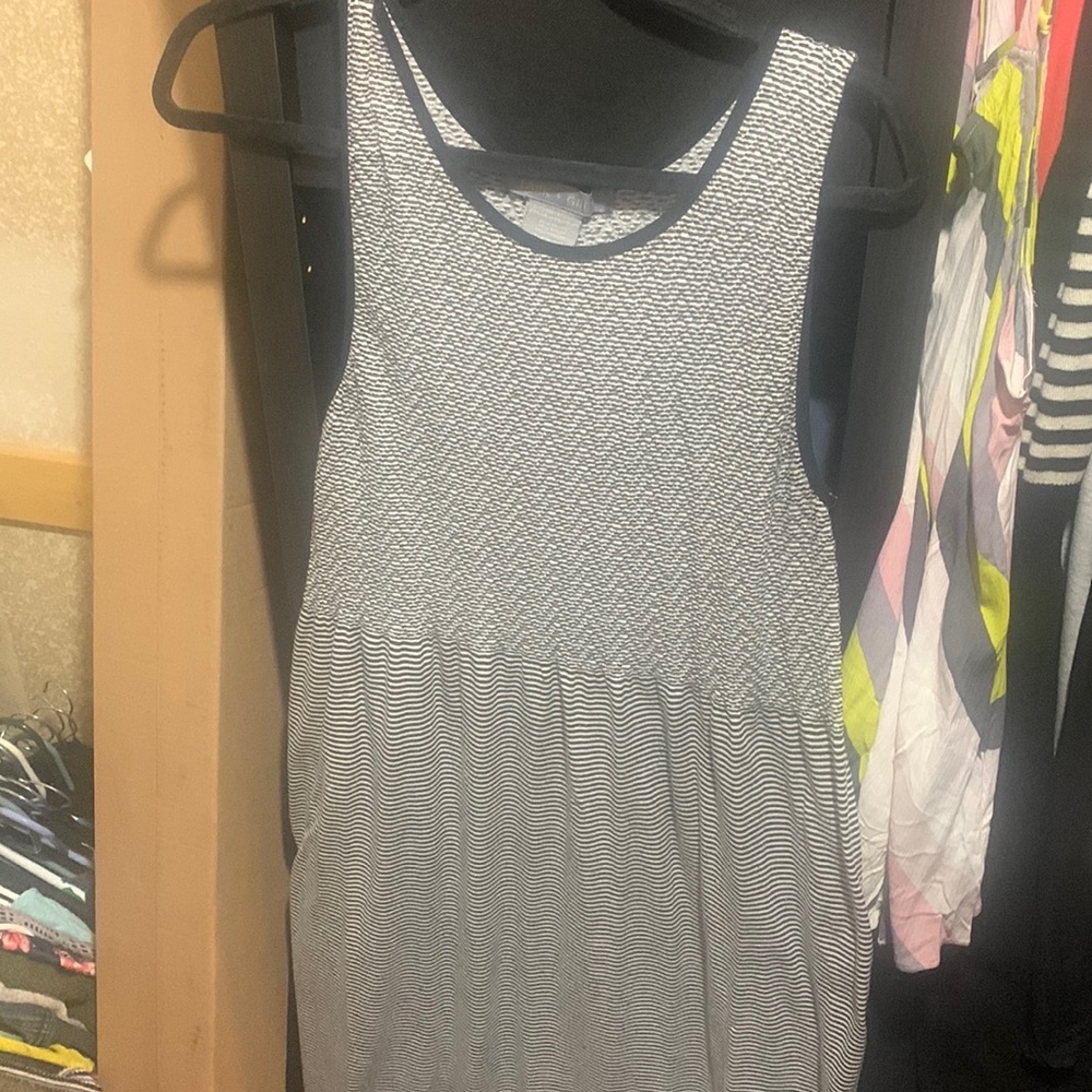 Midi length striped dress